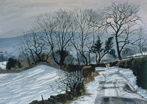 Road to Deepdale, 1998 (gouache)
